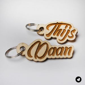 Houten Sleutelhanger naam